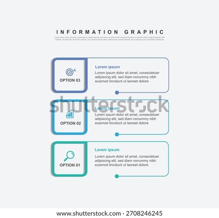 3 step infographic design. schedule concept with paper layout. can be used for workflow illustration