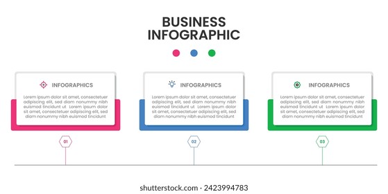 3 step infographic desing for business. Elements for business post.