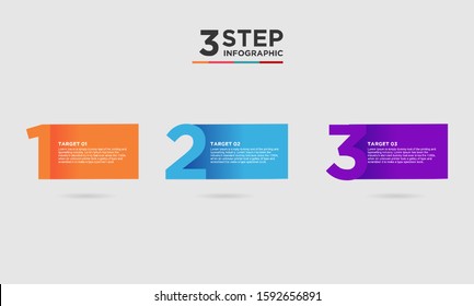 3 step infographic element. Business concept with 3 options and number, steps or processes. data visualization. Vector illustration.