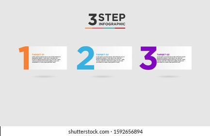 3 step infographic element. Business concept with 3 options and number, steps or processes. data visualization. Vector illustration.