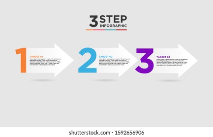 3 step infographic element. Business concept with 3 options and number, steps or processes. data visualization. Vector illustration.