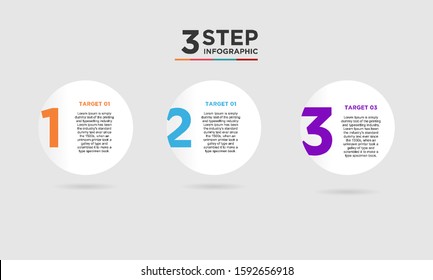 3 step infographic element. Business concept with 3 options and number, steps or processes. data visualization. Vector illustration.