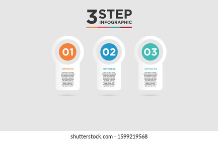3 step infographic element. Business concept with three options and number, steps or processes. data visualization. Vector illustration.