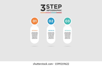 3 step infographic element. Business concept with three options and number, steps or processes. data visualization. Vector illustration.