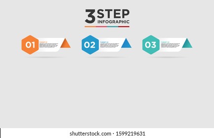 3 step infographic element. Business concept with three options and number, steps or processes. data visualization. Vector illustration.