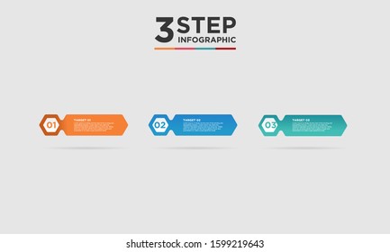 3 step infographic element. Business concept with three options and number, steps or processes. data visualization. Vector illustration.