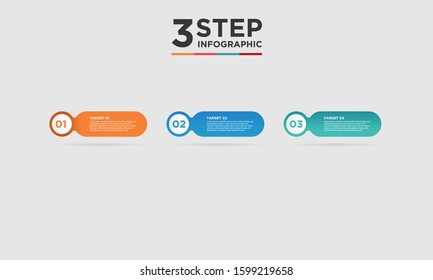 3 step infographic element. Business concept with three options and number, steps or processes. data visualization. Vector illustration.