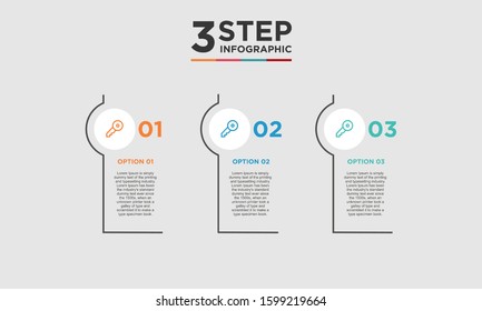 3 step infographic element. Business concept with three options and number, steps or processes. data visualization. Vector illustration.