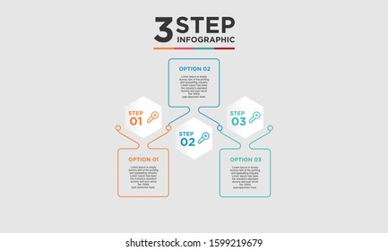 3 step infographic element. Business concept with three options and number, steps or processes. data visualization. Vector illustration.