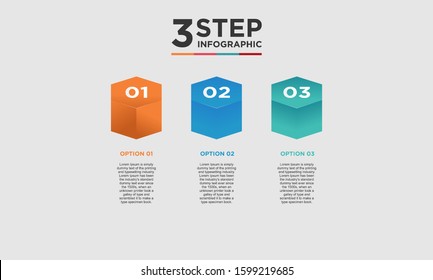 3 step infographic element. Business concept with three options and number, steps or processes. data visualization. Vector illustration.