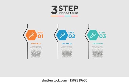 3 step infographic element. Business concept with three options and number, steps or processes. data visualization. Vector illustration.
