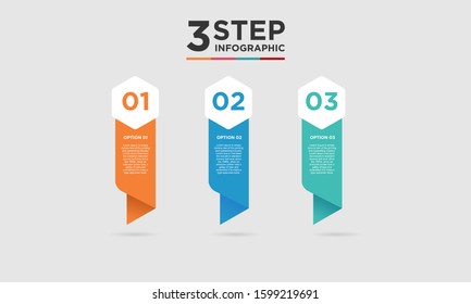 3 step infographic element. Business concept with three options and number, steps or processes. data visualization. Vector illustration.