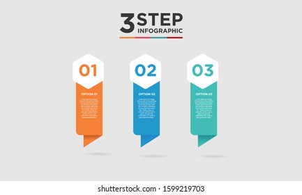3 step infographic element. Business concept with three options and number, steps or processes. data visualization. Vector illustration.