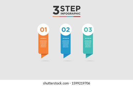 3 step infographic element. Business concept with three options and number, steps or processes. data visualization. Vector illustration.