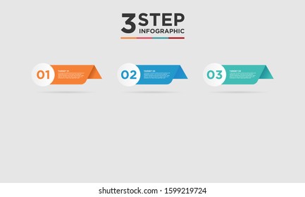 3 step infographic element. Business concept with three options and number, steps or processes. data visualization. Vector illustration.