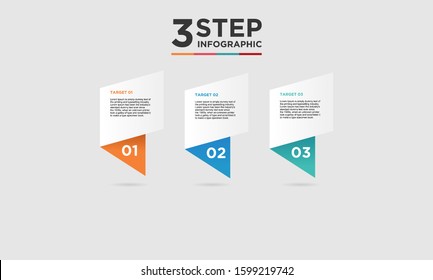 3 step infographic element. Business concept with three options and number, steps or processes. data visualization. Vector illustration.