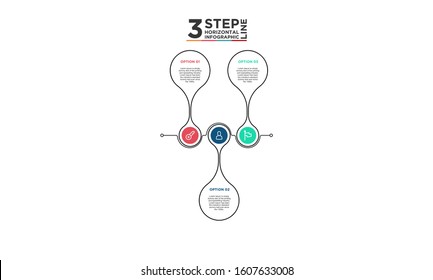 3 step infographic element. Business concept with three options and number, steps or processes. data visualization. Vector illustration.