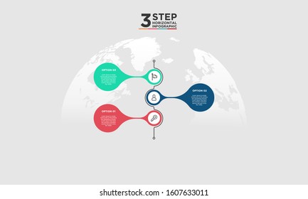 3 step infographic element. Business concept with three options and number, steps or processes. data visualization. Vector illustration.