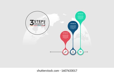 3 step infographic element. Business concept with three options and number, steps or processes. data visualization. Vector illustration.