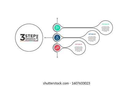 3 step infographic element. Business concept with three options and number, steps or processes. data visualization. Vector illustration.