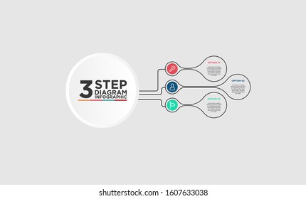 3 step infographic element. Business concept with three options and number, steps or processes. data visualization. Vector illustration.
