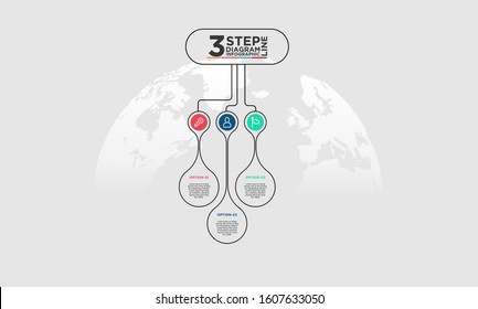 3 step infographic element. Business concept with three options and number, steps or processes. data visualization. Vector illustration.