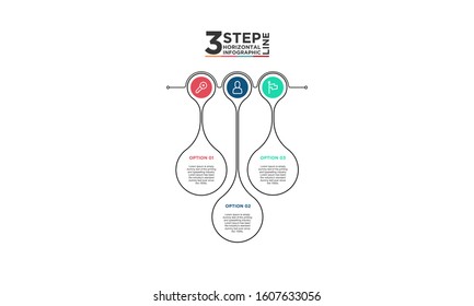 3 step infographic element. Business concept with three options and number, steps or processes. data visualization. Vector illustration.