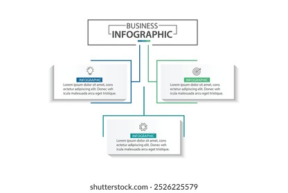 3 Step Infographic element design Vector template for presentation.