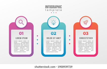 3 step infographic for presentation business marketing finance template