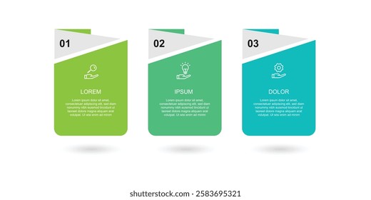 3 step infographic template with icons suitable for business information and web presentation 