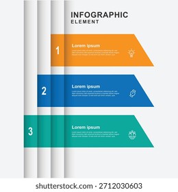 Elemento de vetor de modelo infográfico de 3 etapas