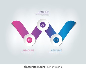3 step Infographic. Three step template, diagram, chart.
