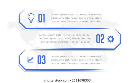 3 step infographic web diagram banner for corporate information vector