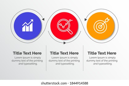 3 Step Infographics Design Template - Graph, Pie chart, workflow layout, cycling diagram, brochure, report, presentation, web design. Editable Vector illustration