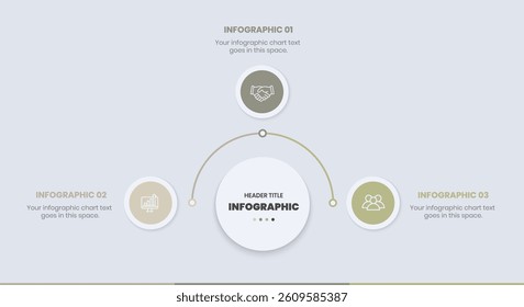 3 Step Infographics Design Template, circle diagram, Modern Business Infographic elements, colorful circle workflow slide template,  Timeline minimalist infographic template, Mind Map Template design