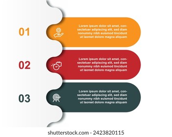 3 step layout infographic template vector element