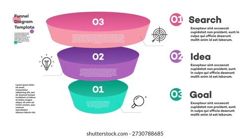 Diagrama de infografía de 3 pasos, niveles u opciones Forma isométrica 3D e ícono de negocios para presentación, diseño de flujo de trabajo, diseño web, Anuncio, procesamiento, líneas de tiempo