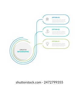 3 step line process infographic template vector element suitable for web presentation and business information
