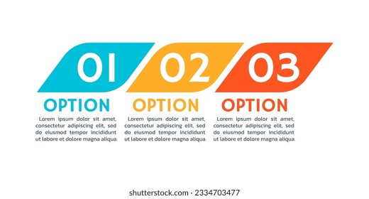 3 Schritt, Option Info Grafik. Prozessdiagramm Geschäftspräsentation, Timeline-Infografik-Vorlage. Vektorgrafik.