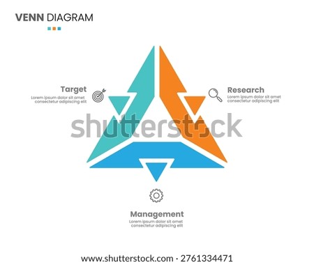 3 step, option, part or process circle wheel venn diagram infographic design