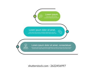 3 step process infographic template. Presentation template  with three process. Vector illustration suitable for business information and web graphic design