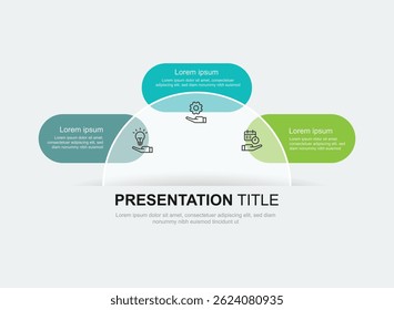 3 step process infographic template. Banner presentation with 3 columns and circle line concept. Vector illustration suitable for business information and web graphic design