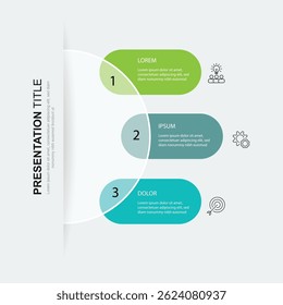 3 step process infographic template. Banner presentation with 3 columns and circle line concept. Vector illustration suitable for business information and web graphic design