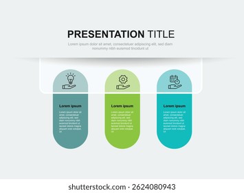 3 step process infographic template. Banner presentation with 3 columns and circle line concept. Vector illustration suitable for business information and web graphic design