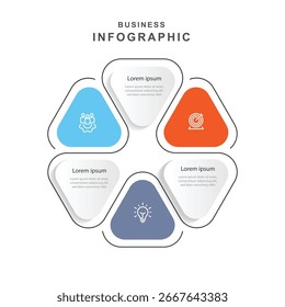 Plantilla de infografía de rotación de 3 pasos. La Ilustración vectorial se puede utilizar para el diseño del flujo de trabajo, la información comercial, la presentación y el Diseño gráfico del Web 