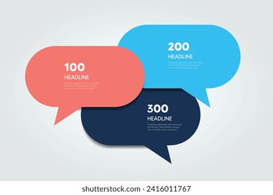 3 step template, banner, infographic, diagram, chart, bubbles. 