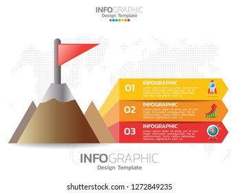 3 step of timeline infographics design template with options, process diagram, vector eps10 illustration