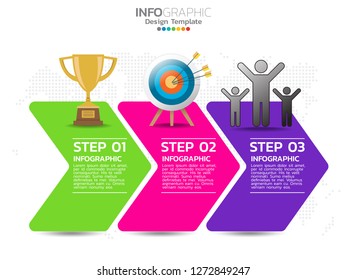 3 step of timeline infographics design template with options, process diagram, vector eps10 illustration