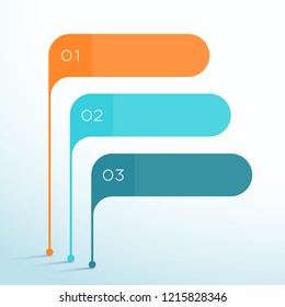 3 Step Vector Banner Shapes 3d Infographic Template