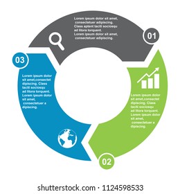 3 step vector element in three colors with labels, infographic diagram. Business concept of 3 steps or options free .